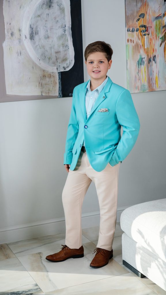 Marynarka chłopięca miętowa