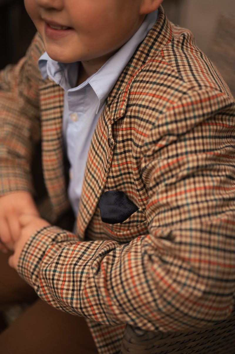 Marynarka chłopięca w drobną kratę