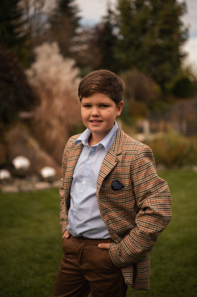 Marynarka chłopięca w drobną kratę