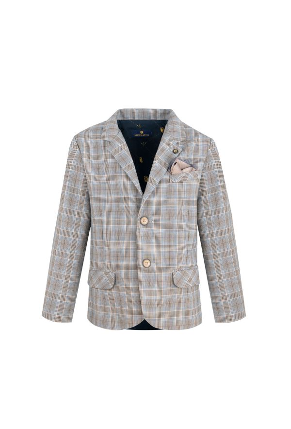 Marynarka chłopięca w drobną kratkę