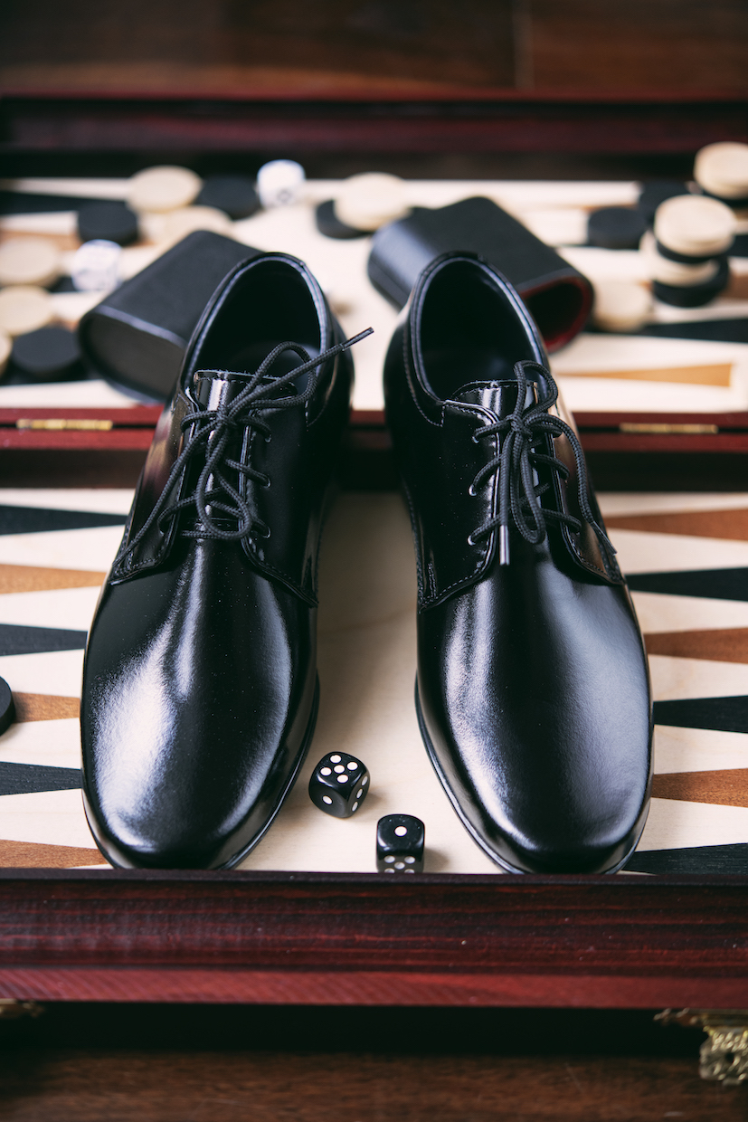 Buty czarne derby gładkie