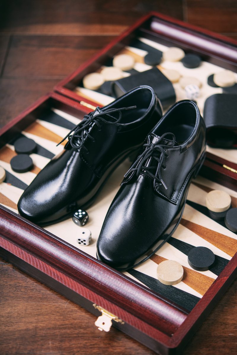 Buty czarne derby gładkie